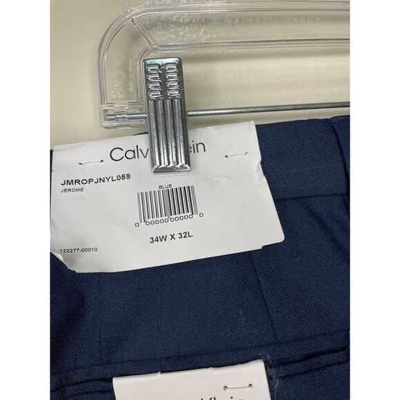 NWT Calvin Klein Men's Slim-Fit Dress Pants in Navy Blue Size 34W 32L - Picture 6 of 12